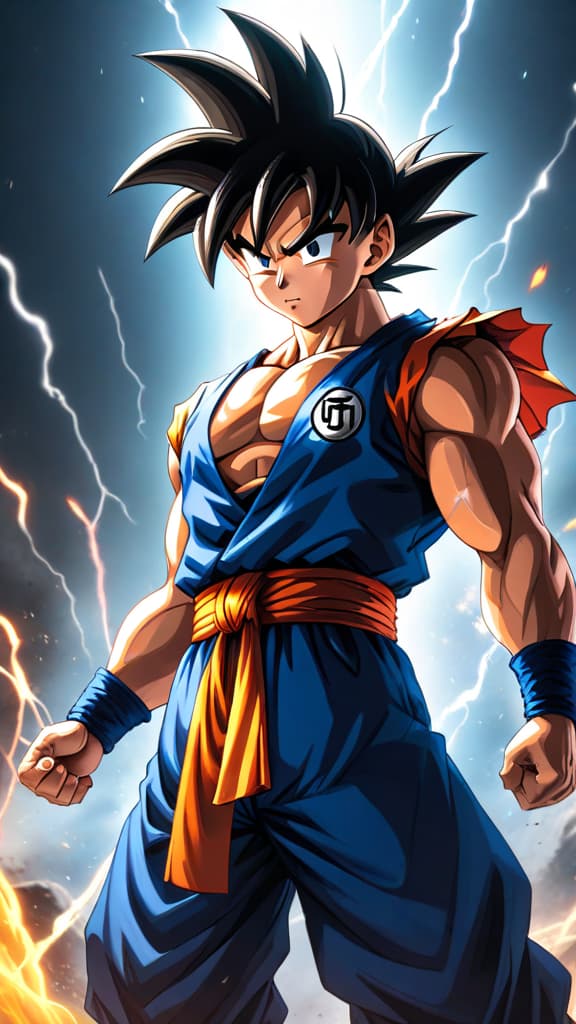  anime art: goku achieves god like power with divine energy, showcasing enhanced ki control and near invincibility. hyperrealistic, full body, detailed clothing, highly detailed, cinematic lighting, stunningly beautiful, intricate, sharp focus, f/1. 8, 85mm, (centered image composition), (professionally color graded), ((bright soft diffused light)), volumetric fog, trending on instagram, trending on tumblr, HDR 4K, 8K