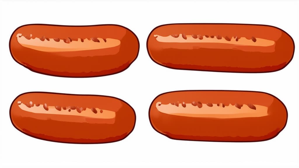  flat illustration, flaticon, (illustration:1.15), bavarian sausages on a white background ar 16:9, [cory loftis, strobist, pascal campion :: 0.2]