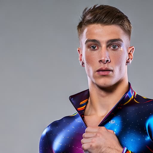 portrait+ style British LGBT queer gymnast hunk dude face