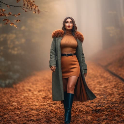  very attractive woman earthy autumn aesthetics hyperrealistic, full body, detailed clothing, highly detailed, cinematic lighting, stunningly beautiful, intricate, sharp focus, f/1. 8, 85mm, (centered image composition), (professionally color graded), ((bright soft diffused light)), volumetric fog, trending on instagram, trending on tumblr, HDR 4K, 8K