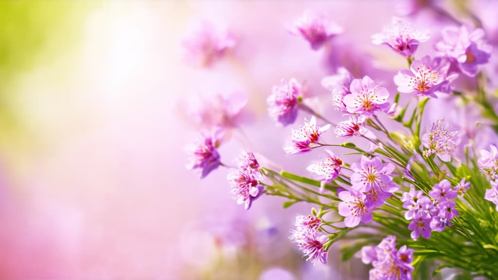  beautiful light background for a greeting card with delicate spring flowers ar 16:9 {prompt}, maximum details