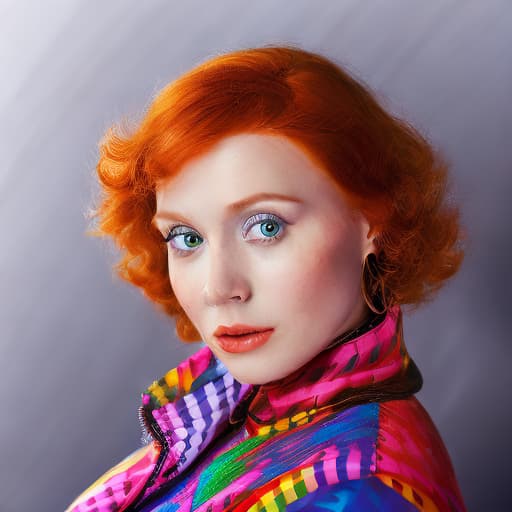 portrait+ style Russian LGBT queer comedy actress ginger female face