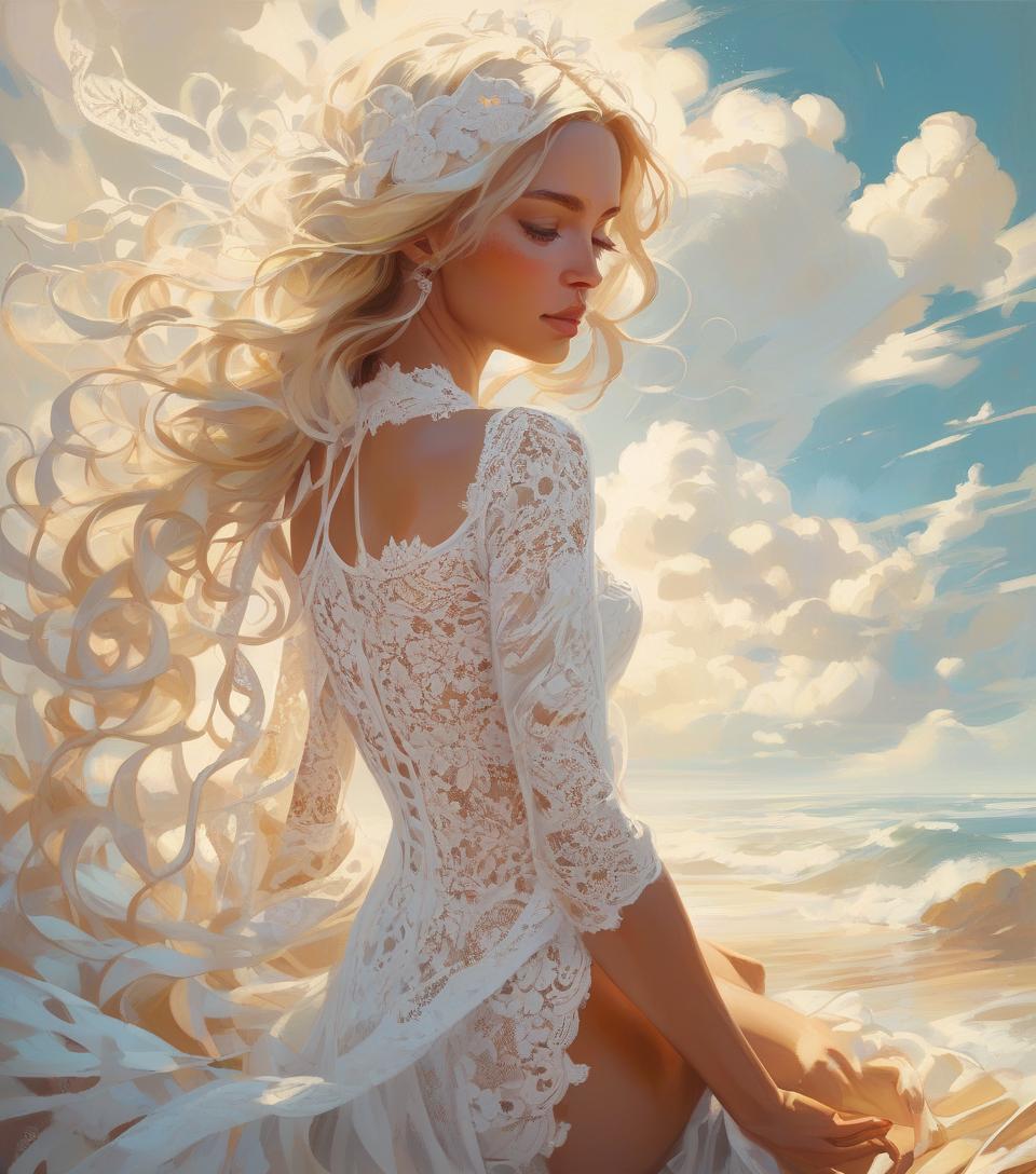  white lace, by rhads, best quality, masterpiece, very aesthetic, perfect composition, intricate details, ultra detailed