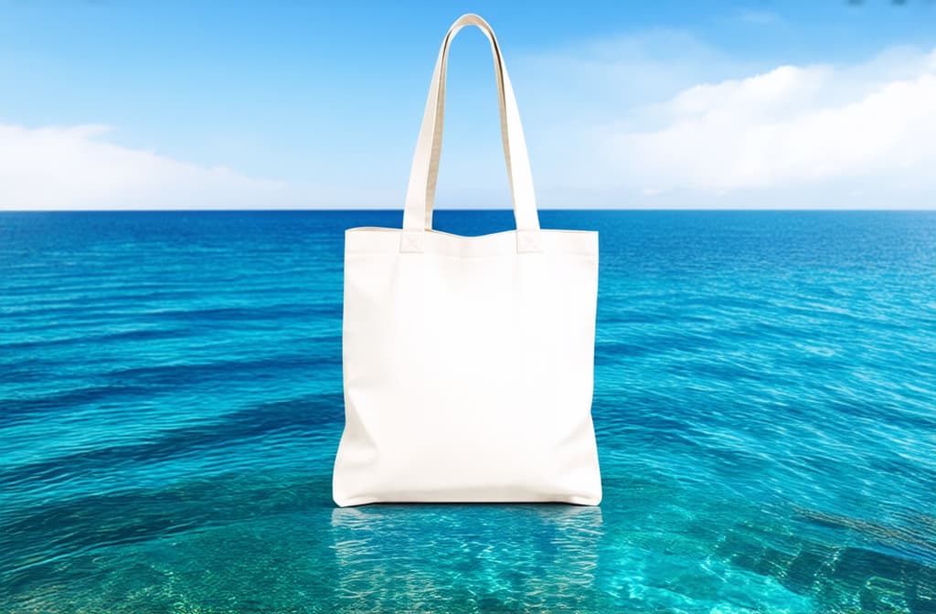  floating blank white canvas tote bag sunny day front facing ar 3:2 {prompt}, maximum details