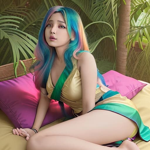 a 28age indian lady her hair rainbow color and she lying different in the circle it was covered by green leaves and she show sex positions so spicy positions like lying on pillows
