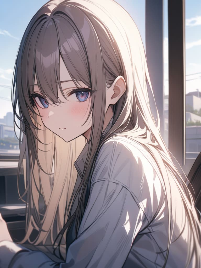  straight hair, long hair, beautiful sister, simple clothes, masterpiece, best quality,8k,ultra detailed,high resolution,an extremely delicate and beautiful,hyper detail