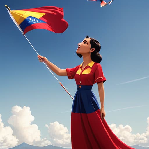  imagen con una bandera de venezuela pixelada que tenga un avión unas maletas la palabra venezuela y el nombre andrea y a los lados del nombre la bandera de méxico en circulo y al otro lado la bandera de venezuela en circulo hyperrealistic, full body, detailed clothing, highly detailed, cinematic lighting, stunningly beautiful, intricate, sharp focus, f/1. 8, 85mm, (centered image composition), (professionally color graded), ((bright soft diffused light)), volumetric fog, trending on instagram, trending on tumblr, HDR 4K, 8K