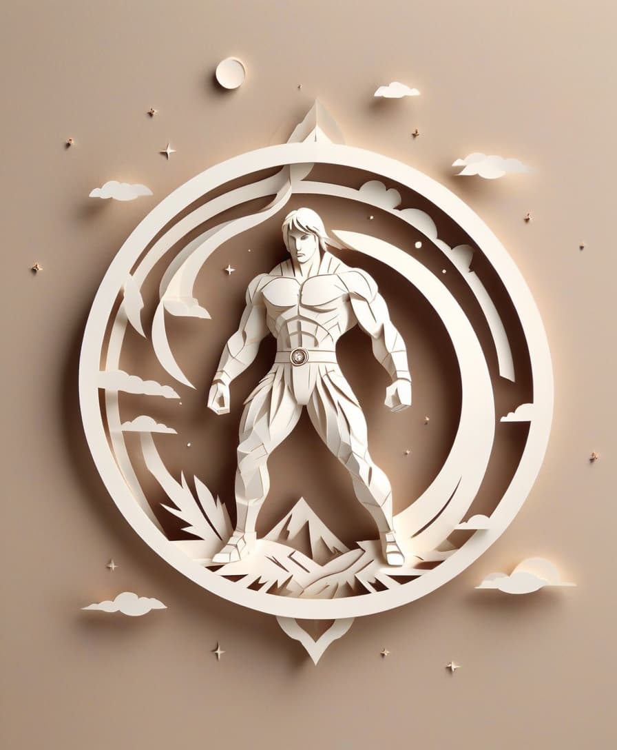  kirigami representation of rocky art, space . 3d, paper folding, paper cutting, japanese, intricate, symmetrical, precision, clean lines, logo