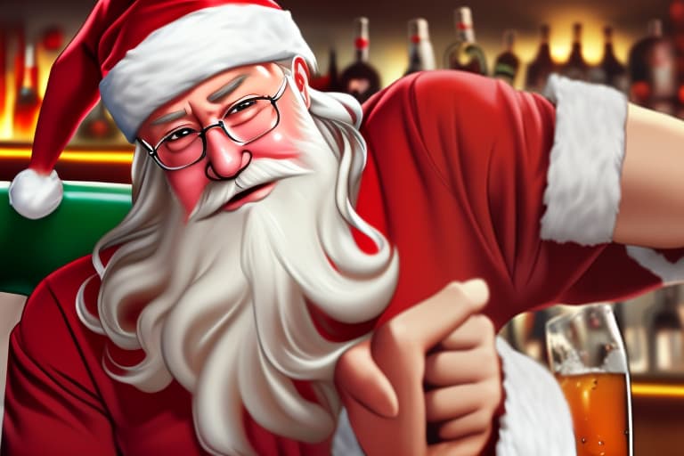  Santa in a bar fight