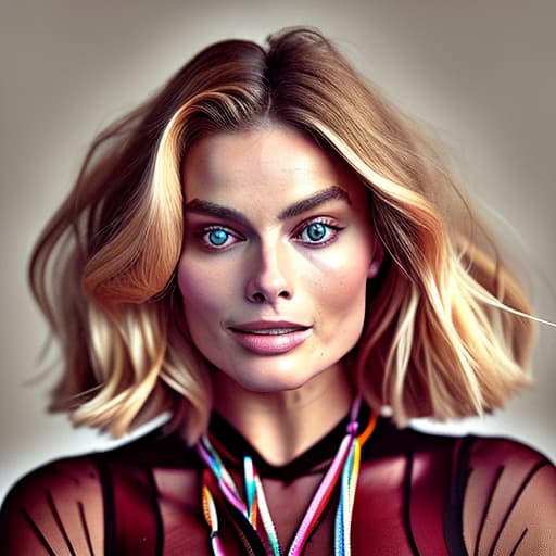 portrait+ style Margot Robbie queer face