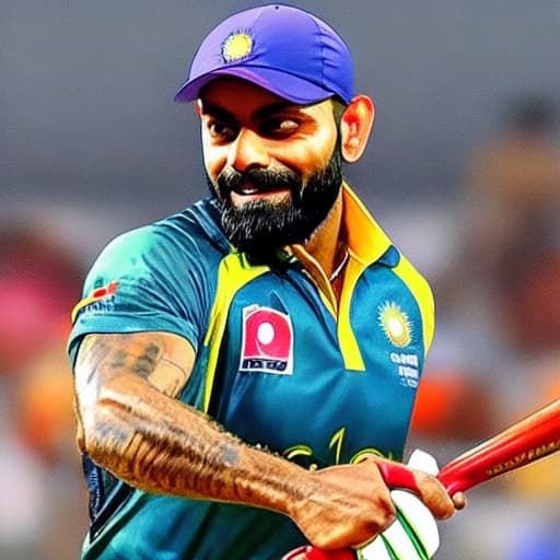  virat kholi lifting t 20 world cup Apply the Following Styles 3Drenderer hyperrealistic, full body, detailed clothing, highly detailed, cinematic lighting, stunningly beautiful, intricate, sharp focus, f/1. 8, 85mm, (centered image composition), (professionally color graded), ((bright soft diffused light)), volumetric fog, trending on instagram, trending on tumblr, HDR 4K, 8K