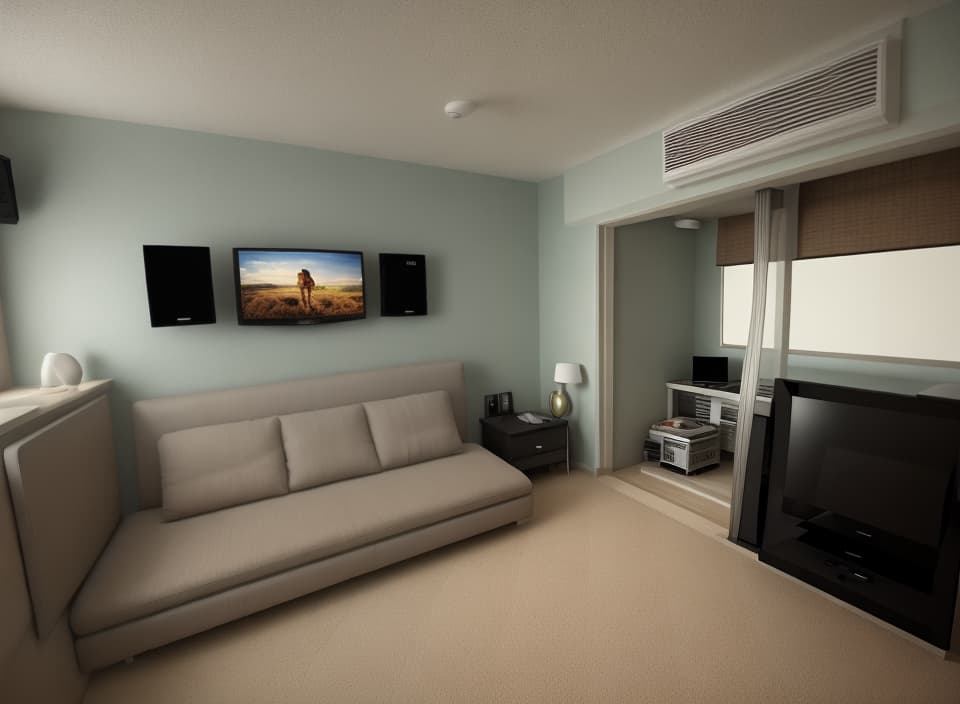  room interior, add a television