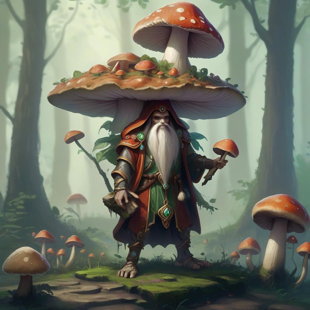  humanoid mushroom, druid, male, hkmagic