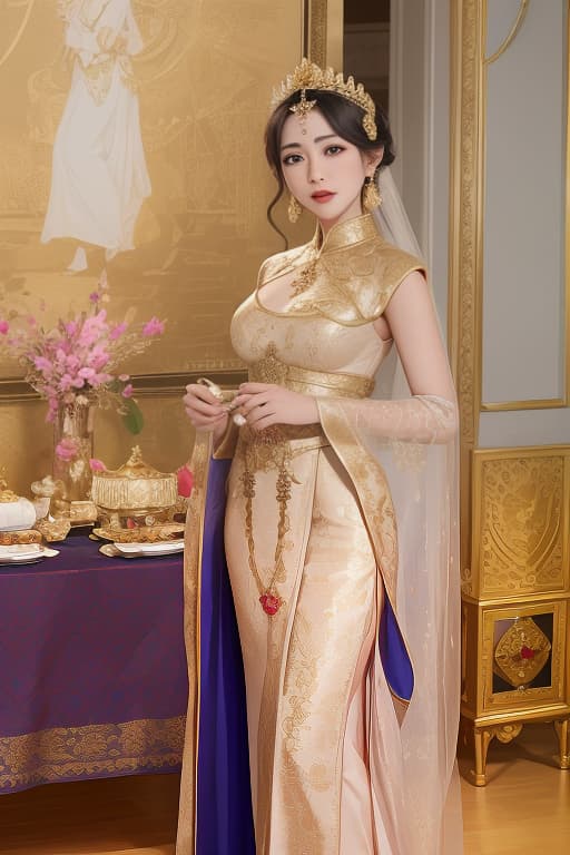  sabaithai a woman dressed in a magnificent traditional thai outfit, adorned with intricate gold jewelry, silk fabrics, and detailed embroidery, standing gracefully in a grand temple setting, radiating elegance and cultural richness. <lora:thai tradional dress flux 000005:1.0>, advertising photo,high quality, good proportion, masterpiece , the image is captured with an 8k camera