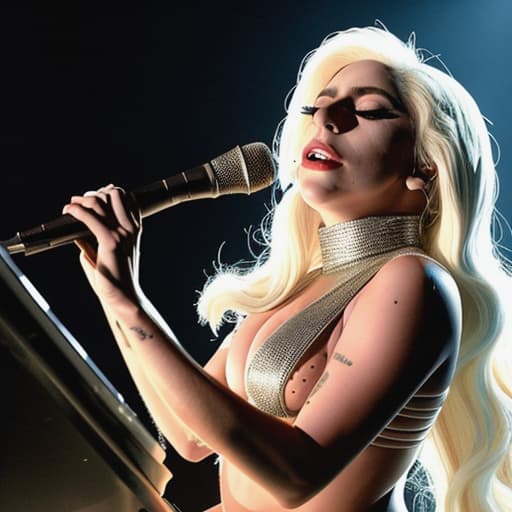  lady gaga performing on stage. magestic. beautiful. exact look. music video photography.