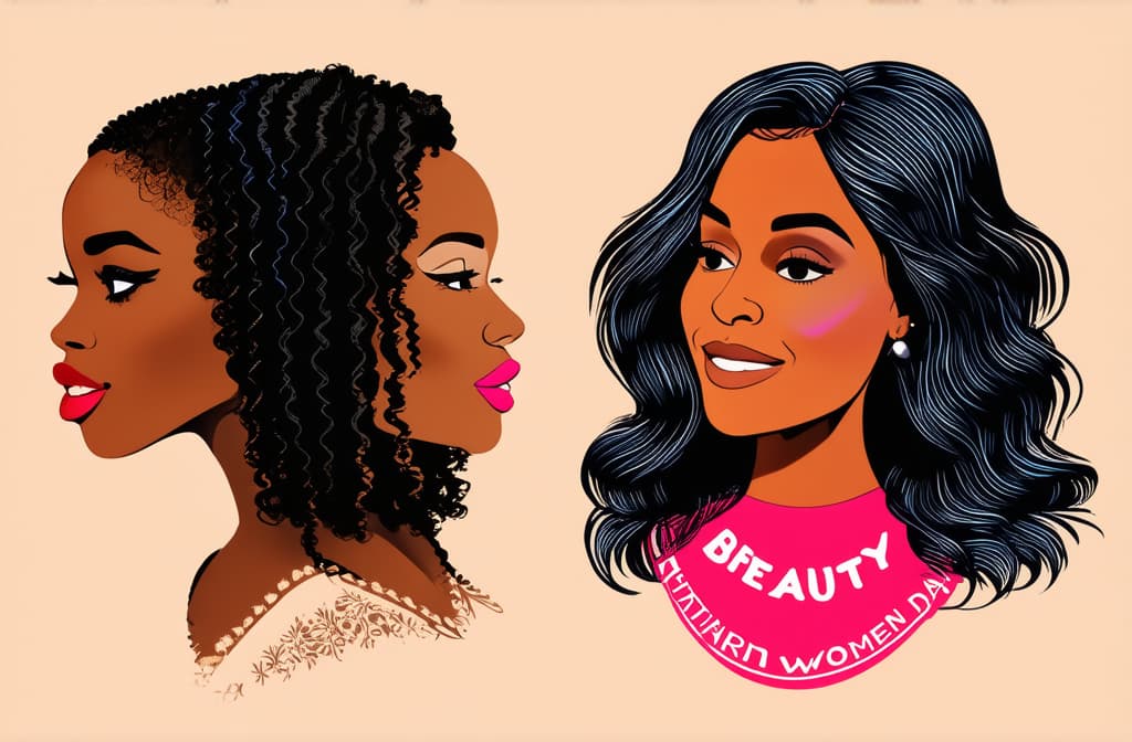  happy international women's day. different beauty. set of different female heads. different races and nationalities. colored hand drawn illustration ar 3:2 {prompt}, maximum details