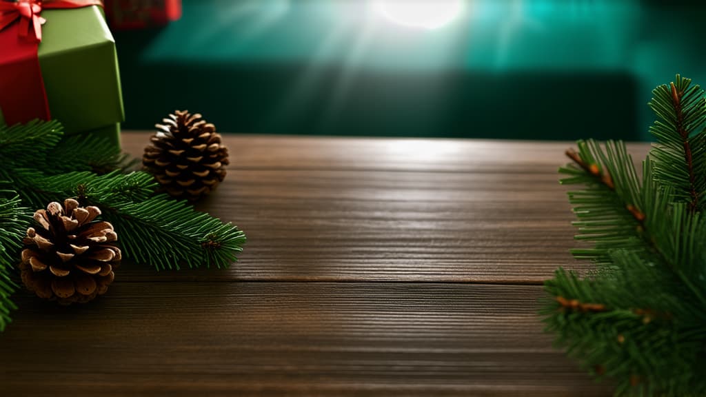  cinematic film style, christmas fir tree branches gifts, pine cones on wooden rustic background, flat lay, top view ar 16:9, shallow depth of field, vignette, maximum details, high budget hollywood movie, bokeh, cinemascope, moody, epic, gorgeous, sun rays and shadows on furniture and surfaces, flattering light, raw photo, photography, photorealistic, 8k resolution, f1.4, sharpened focus, sharp focus