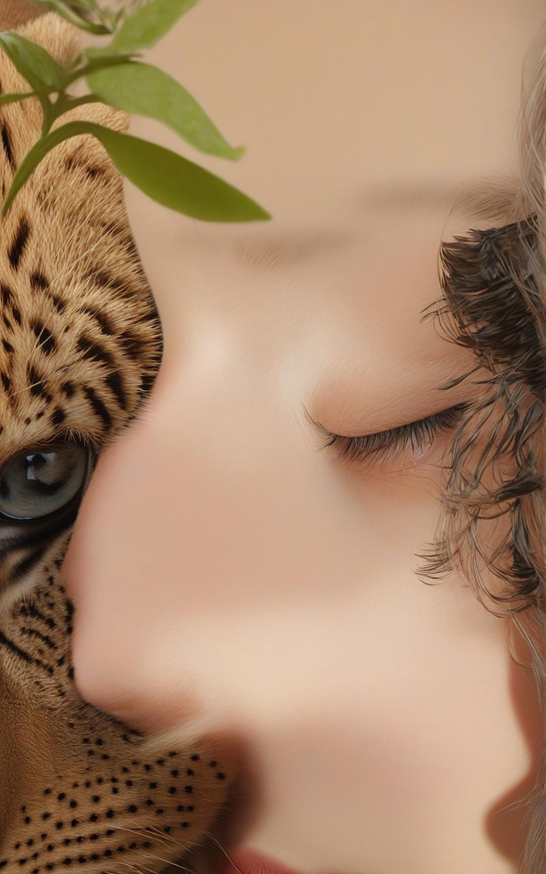  a big cat and a beautiful woman photo realistic, highly intricate and detailed, masterpiece, ultra high res,photography,8k resolution