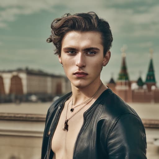 portrait+ style Russian queer blogger brunette hunk dude face