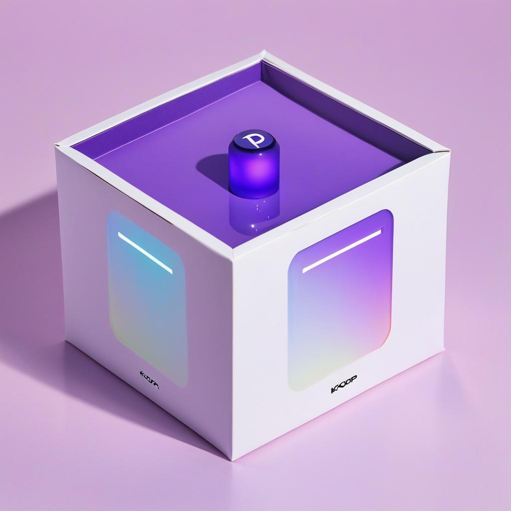  kpop lightstick dark pastel purple concept including a box