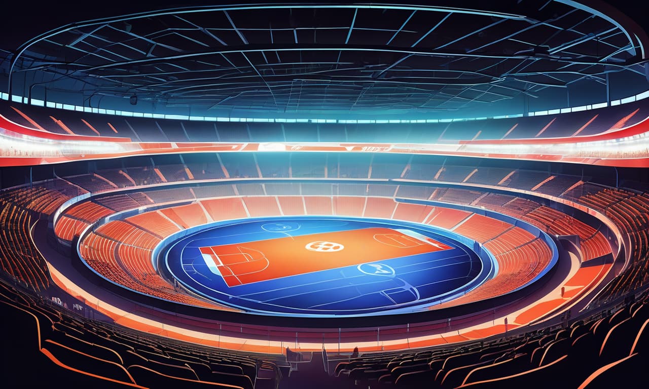  the arena for the battles of cars, close up, the stands, the view from the inside, floodlights, anime, cartoon style, flat style, bright colors, thin contours, pure colors