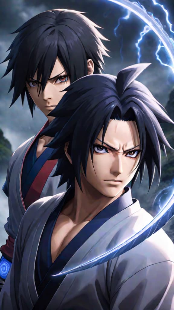  anime art of sasuke uchiha aligning with orochimaru for unparalleled strength in naruto. hyperrealistic, full body, detailed clothing, highly detailed, cinematic lighting, stunningly beautiful, intricate, sharp focus, f/1. 8, 85mm, (centered image composition), (professionally color graded), ((bright soft diffused light)), volumetric fog, trending on instagram, trending on tumblr, HDR 4K, 8K