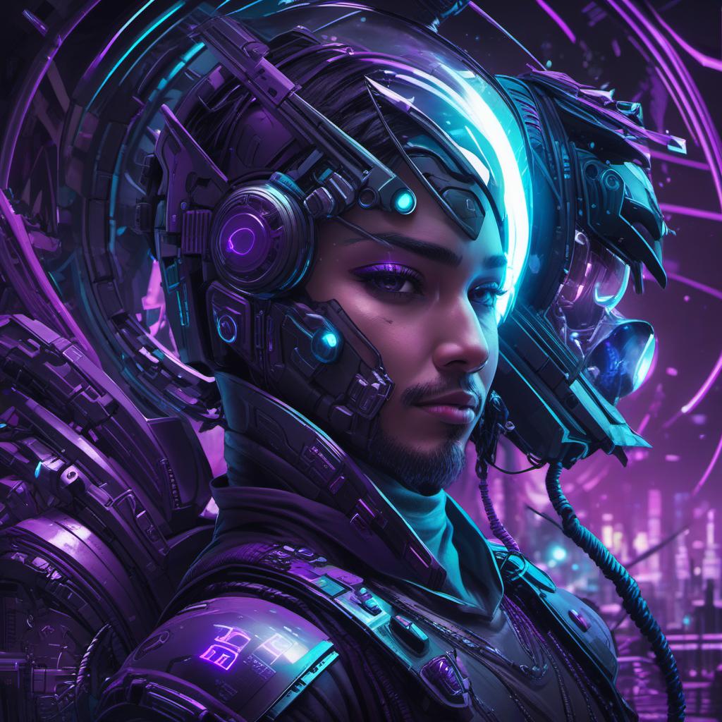  picture with the colours of purple and blue say freshgames, cyberpunk style