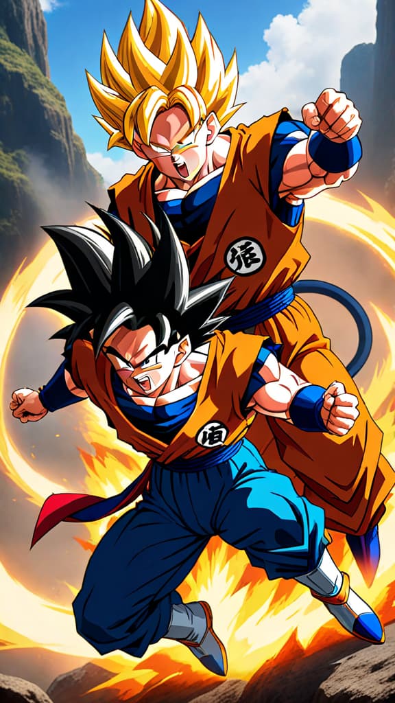  anime art of dragon ball z: goku and vegeta escaping namek's explosion in a saiyan pod, teamwork and trust hyperrealistic, full body, detailed clothing, highly detailed, cinematic lighting, stunningly beautiful, intricate, sharp focus, f/1. 8, 85mm, (centered image composition), (professionally color graded), ((bright soft diffused light)), volumetric fog, trending on instagram, trending on tumblr, HDR 4K, 8K