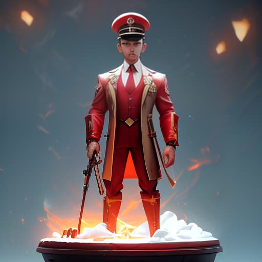   20 year, in a red Pioneer's tie, a white shirt, a red pilot's hat, a mini , a short haircut, the is standing on a high stool in full height., (Extremely Detailed Oil Painting:1.2), glow effects, godrays, Hand drawn, render, 8k, octane render, cinema 4d, blender, dark, atmospheric 4k ultra detailed, cinematic sensual, Sharp focus, humorous ilration, big depth of field, Masterpiece, colors, 3d octane render, 4k, concept art, trending on artstation, hyperrealistic, Vivid colors, extremely detailed CG unity 8k wallpaper, trending on ArtStation, trending on CGSociety, Intricate, High Detail, dramatic hyperrealistic, full body, detailed clothing, highly detailed, cinematic lighting, stunningly beautiful, intricate, sharp focus, f/1. 8, 85mm, (centered image composition), (professionally color graded), ((bright soft diffused light)), volumetric fog, trending on instagram, trending on tumblr, HDR 4K, 8K