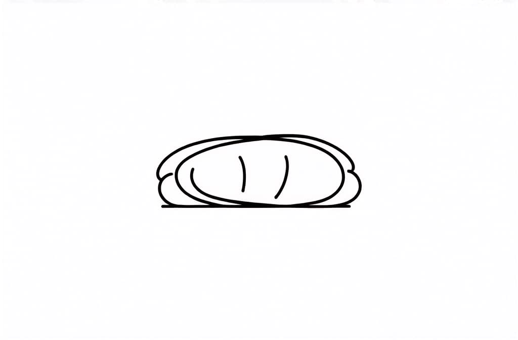  contour, very simple image in one unbroken black ink line, single line of ham, engraving illustration, icon isolated on white background ar 3:2 using a single continuous black line ink brushon white background, drawing should be created without lifting the pen, recognizable features of ham, engraving illustration, icon isolated on white background ar 3:2 in one unbroken line