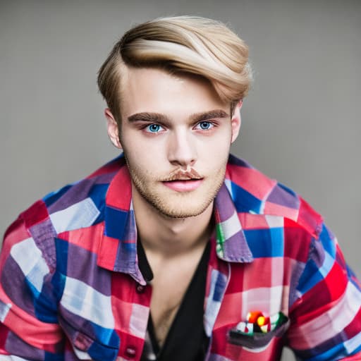 portrait+ style German LGBT queer twink blonde hunk dude face