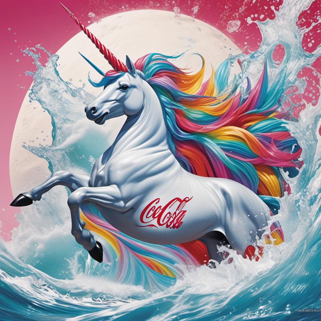  coca cola unicorn dolphin, profile image style