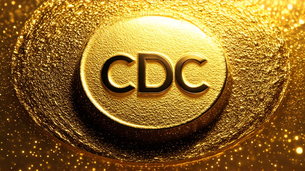  professional detailed photography, "cbdc" on metallic gold circle, on abstract digital glowing gold background ar 16:9, (muted colors, dim colors, soothing tones), (vsco:0.3)