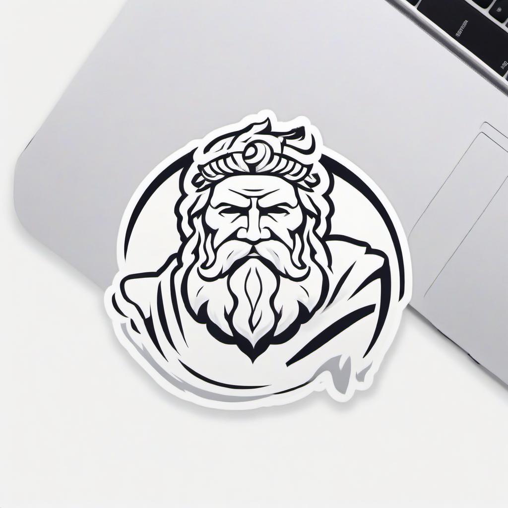  minimalist style draw the full length greek god zeus . simple, clean, uncluttered, modern, elegant, sticker