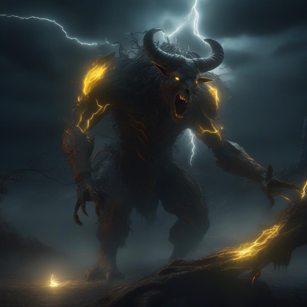  ((pencil drawing)), full body, well lit, yellow glow, electrifying, shocking, electrical charge, lightning, electricity, glowing veins,Sea-Goat, horror theme, nightmarish Capricorn, location in sky within massive thunderstorm, award winning horror detailed designed, ultra detailed, hyper focus, high res, unreal engine, masterpiece, full body, masterly detailed. horror theme, scary, spooky, full body shot with hyperdimensional totem implants. blood gore, badass Capricorn, destruction, nightmare, horror, full body, Character created by artstation, --s 1000 --c 100 --q 2 --ar 2:3 , high quality, highly detailed, 4K, 8K