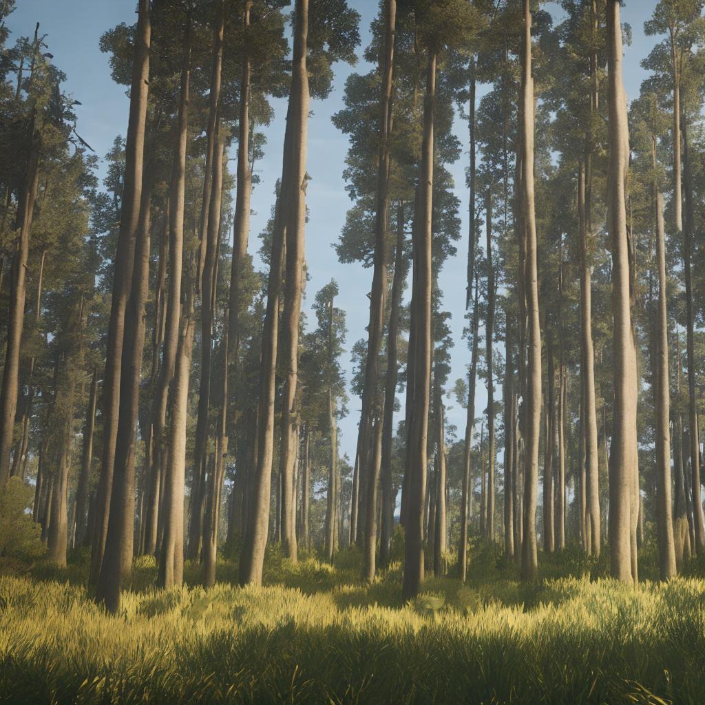  Pine forest, highres, octane render, cinematic lighting, high quality