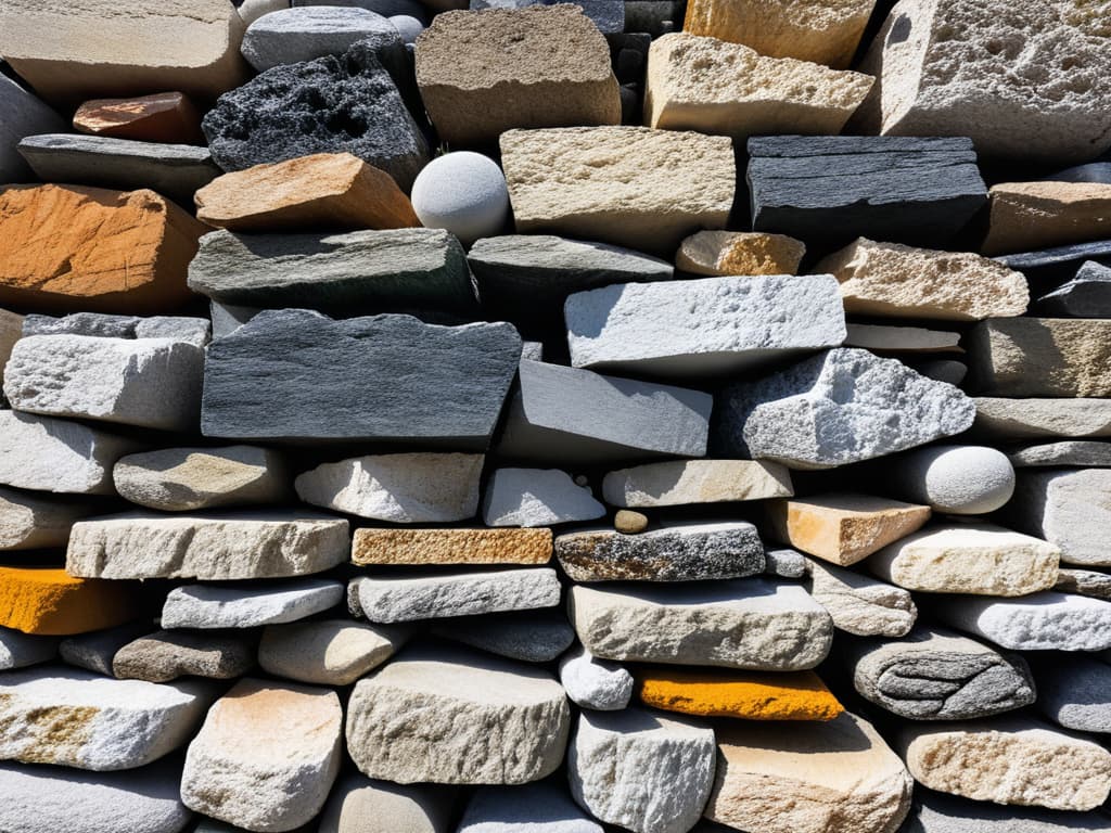  generate a realistic 4k photgraph of limestone. The image must not contain people in it. Make sure the image is very realistic. Make sure the image can be used for a company that sells limestone to masonry companies. This company sells masonry supplies. The picture must be presentable to show a client online. Use the limestone in a real life example such as walls or patios