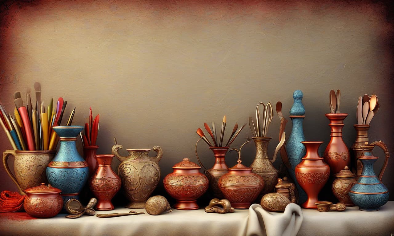  breathtaking background for a personal page on the topic of handicrafts . award winning, professional, highly detailed