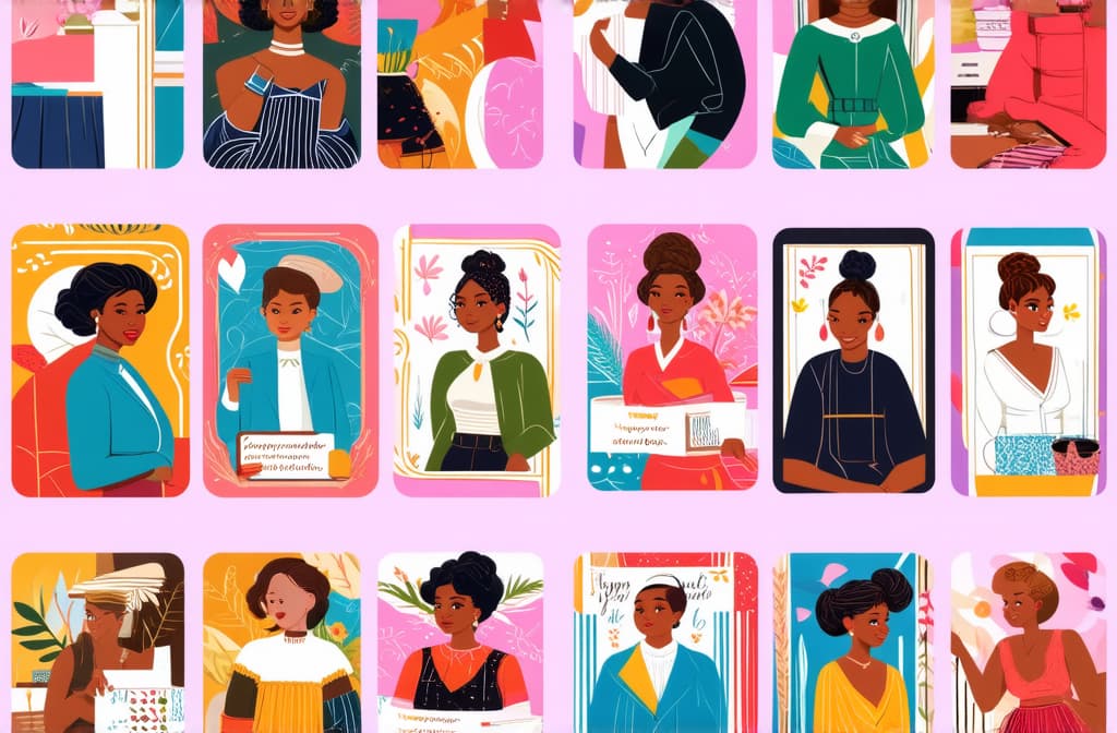  flat illustration, flaticon, (illustration:1.15), happy international women's day. march 8th. different races and nationalities. colored hand drawn vector illustrations. set of cards and seamless pattern ar 3:2, [cory loftis, strobist, pascal campion :: 0.2]