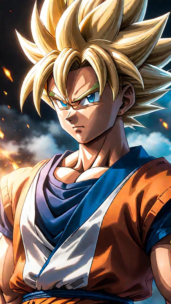  anime art: goku from dragon ball surpassing whis in intense angel training. hyperrealistic, full body, detailed clothing, highly detailed, cinematic lighting, stunningly beautiful, intricate, sharp focus, f/1. 8, 85mm, (centered image composition), (professionally color graded), ((bright soft diffused light)), volumetric fog, trending on instagram, trending on tumblr, HDR 4K, 8K