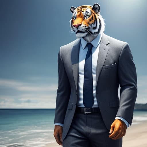  anthro, tiger, male, adult, muscular, veiny muscles, suit, standing, realistic fur, detailed background, sea background, hyper realism, RAW photo, (realism, photorealistic:1.3), detailed, hi res, hyperrealistic, full body, detailed clothing, highly detailed, cinematic lighting, stunningly beautiful, intricate, sharp focus, f/1. 8, 85mm, (centered image composition), (professionally color graded), ((bright soft diffused light)), volumetric fog, trending on instagram, trending on tumblr, HDR 4K, 8K