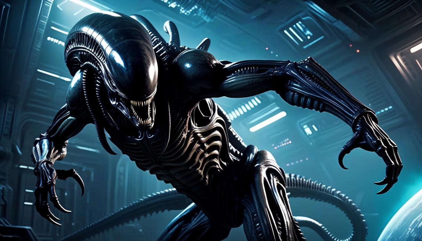  xenomorph, monster, space, realism, horror, bio, mechanics, ancient egypt