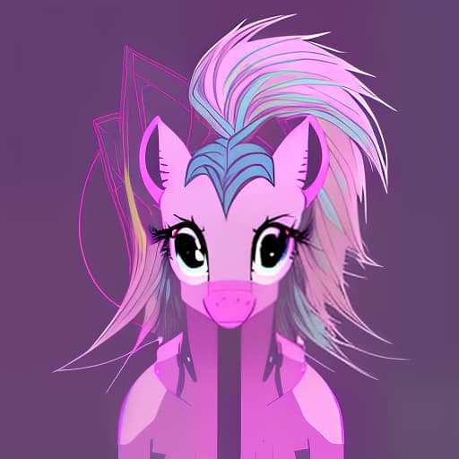 nvinkpunk dark pony with a long mane in the style of my little pony