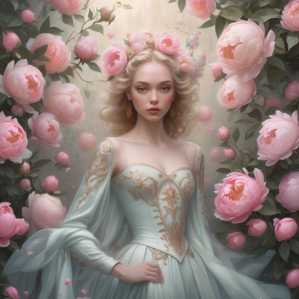  daniel merriam art, jennifer healey art, tatyana doronina art, fantasy art, beautiful renaissance painting of woman, perfect face, painting of full body rennaissance gown, sparkles, beautiful goddess, haute couture, princess dress, beautiful symmetrical face, pre raphaelite, soft shadows, stunning, dreamy, elegant, ornate, style of tom bagshaw, roberto ferri and marco mazzoni, hyper realistic, matte painting , enhanced, photo render, 8k, art by artgerm, wlop, loish, ilya kuvshinov, 8 k hyperrealistic, crackles, hyperdetailed, beautiful lighting, detailed background, depth of field, symmetrical face, frostbite 3 engine, cryengine, bubbles, dragonflies, garden of roses and peonies background, ultra detailed, soft lighting