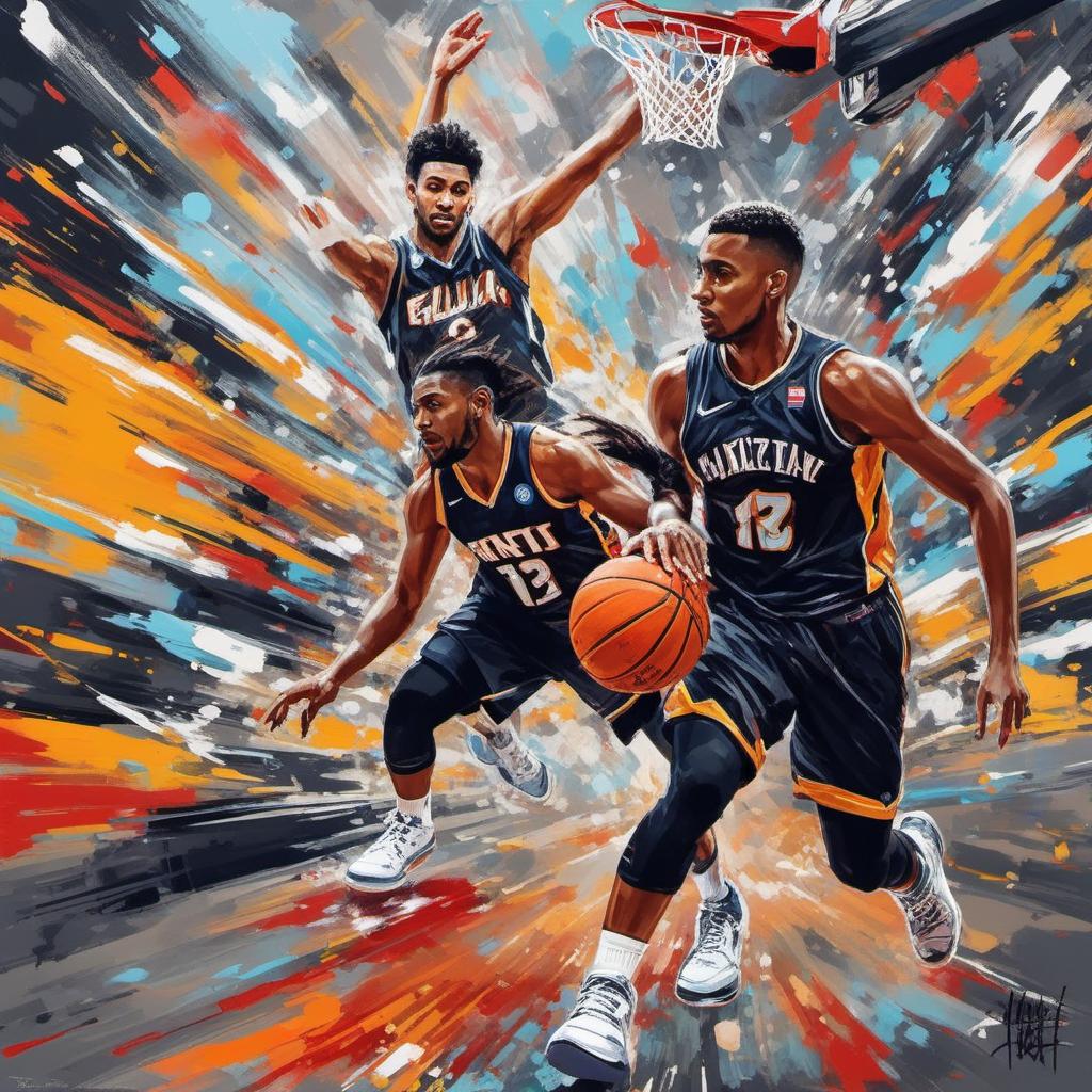  basketball , painting style