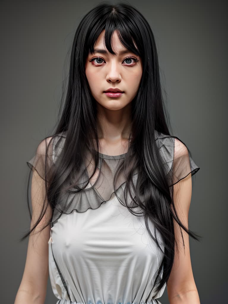  black hair, kurikurikurikuri double, mature, eye color is gray, long, rolled hair, masterpiece, best quality,8k,ultra detailed,high resolution,an extremely delicate and beautiful,hyper detail