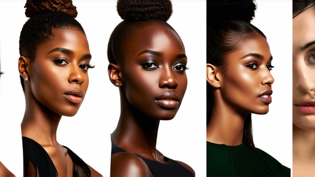  different beauty. set of different female heads on light background. different races and nationalities. ar 16:9, (natural skin texture), highly detailed face, depth of field, hyperrealism, soft light, muted colors