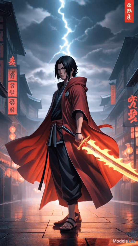  anime art of itachi uchiha mastering the ultimate susanoo with the totsuka blade and yata mirror. hyperrealistic, full body, detailed clothing, highly detailed, cinematic lighting, stunningly beautiful, intricate, sharp focus, f/1. 8, 85mm, (centered image composition), (professionally color graded), ((bright soft diffused light)), volumetric fog, trending on instagram, trending on tumblr, HDR 4K, 8K