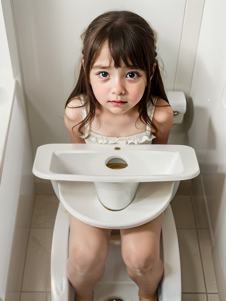  girl in poo, first grader, toilet, masterpiece, best quality,8k,ultra detailed,high resolution,an extremely delicate and beautiful,hyper detail