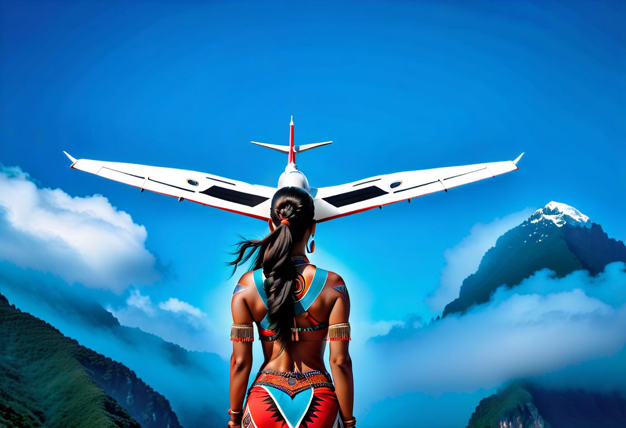  tribal style pictogram aircraft image on site . indigenous, ethnic, traditional patterns, bold, natural colors, highly detailed, logo hyperrealistic, full body, detailed clothing, highly detailed, cinematic lighting, stunningly beautiful, intricate, sharp focus, f/1. 8, 85mm, (centered image composition), (professionally color graded), ((bright soft diffused light)), volumetric fog, trending on instagram, trending on tumblr, HDR 4K, 8K